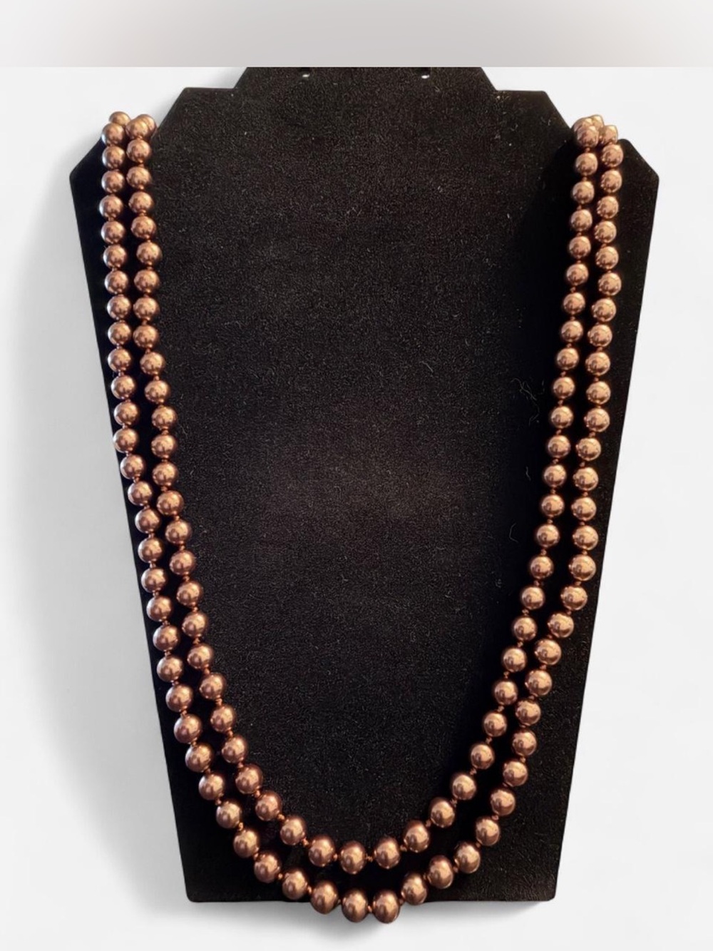 Classic Double-Strand Copper Pearl Necklace - Women Jewelry